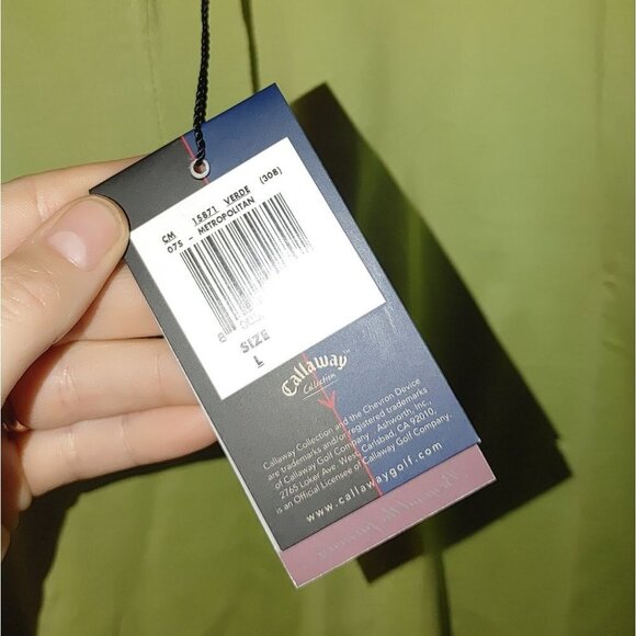 Callaway Collection Golf Polo Short‎ Sleeve Green Large Egyptian Cotton New - Picture 7 of 8